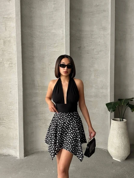 BİÇOMİ Puantiyeli etek s25900 - Resim 4