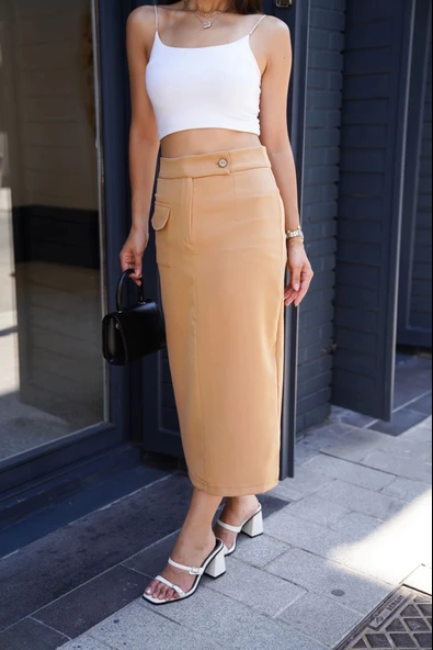 BİÇOMİ Uzun düğmeli etek - Resim 6