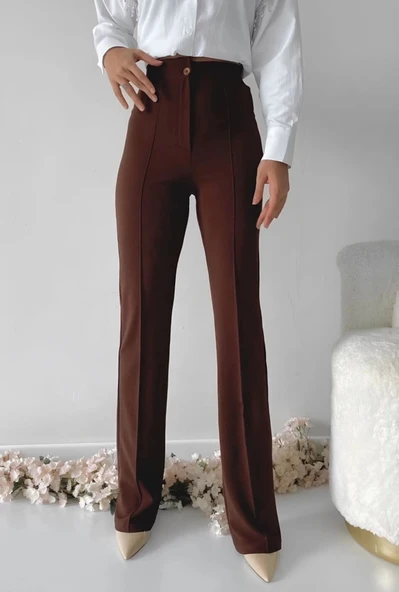 BİÇOMİ Önü cumalı ithal krep pantolon ürün görseli