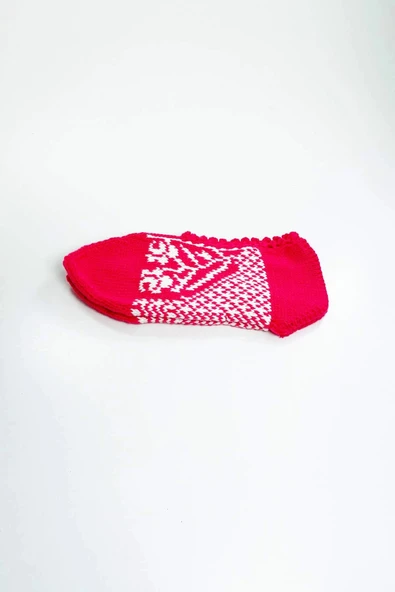 biçomi 2 Çift El Örgüsü Kışlık Şık Kadın Yün Patik Set 7 - Resim 2