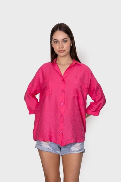 BİÇOMİ Cepli salaş gömlek t1010 - Resim 3