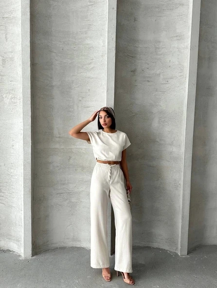 BİÇOMİ Bluz pantolon takım s255057 - Resim 6