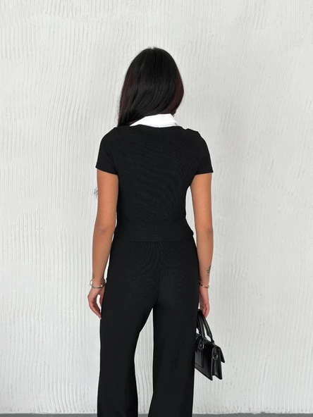 BİÇOMİ Ottoman kumaş beyaz gömlek yaka takım s4142 - 3