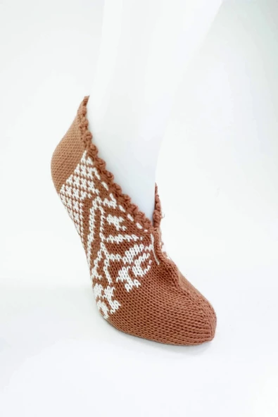 biçomi El Örgüsü Kışlık Şık Kadın Yün Patik D9 ürün görseli