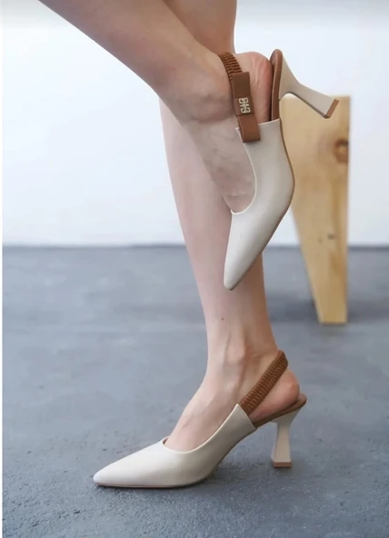 BİÇOMİ Toran Bej Cilt Topuklu Ayakkabı ürün görseli