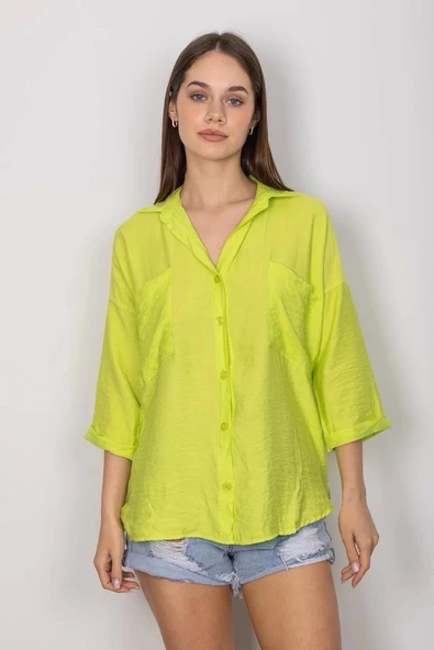 BİÇOMİ Cepli salaş gömlek t1010 ürün görseli