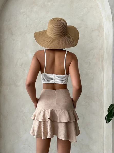 BİÇOMİ Valonlu fırfırlı etek s24681 - Resim 3