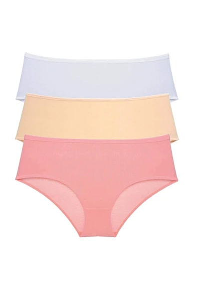 biçomi 3 Adet Kadın Yüksek Bel Bato Külot Beyaz Ten Pudra ürün görseli