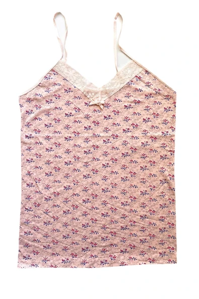 biçomi 5 Adet Kadın Askılı Desenli Atlet Dantelli Empirme Pamuklu Penye D6-10 - Resim 4