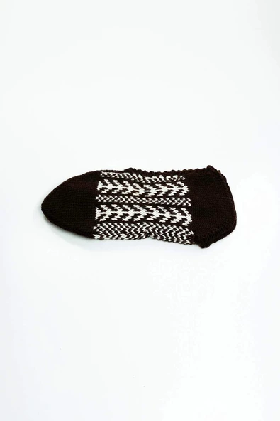 biçomi El Örgüsü Kışlık Şık Kadın Yün Patik D8 - Resim 2