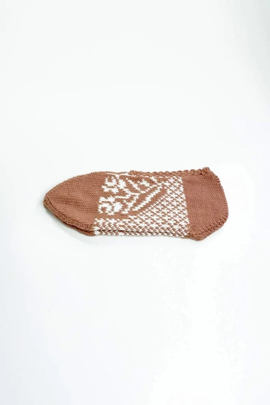 biçomi El Örgüsü Kışlık Şık Kadın Yün Patik D9 - Resim 2