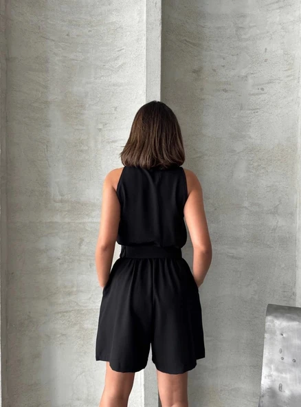 BİÇOMİ Yakalı şort tulum - 3