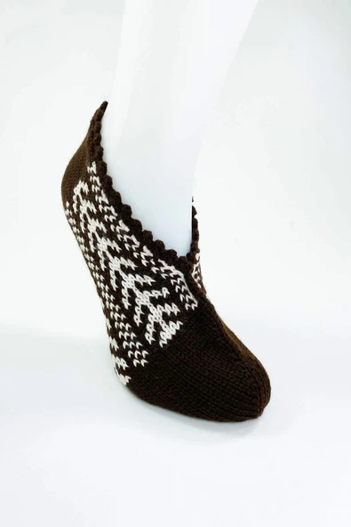 biçomi 2 Çift El Örgüsü Kışlık Şık Kadın Yün Patik Set 11 - Resim 4