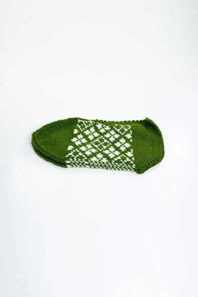 biçomi 2 Çift El Örgüsü Kışlık Şık Kadın Yün Patik Set 9 - Resim 4