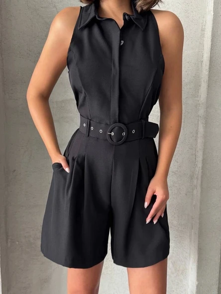 BİÇOMİ Yakalı şort tulum