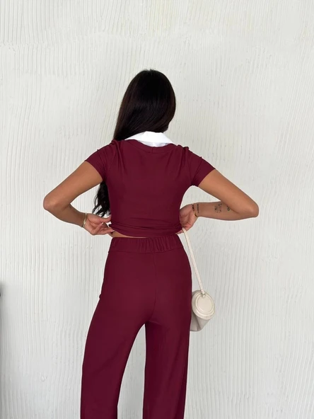 BİÇOMİ Ottoman kumaş beyaz gömlek yaka takım s4142 - 2