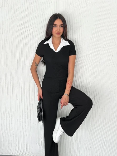 BİÇOMİ Ottoman kumaş beyaz gömlek yaka takım s4142 - 5