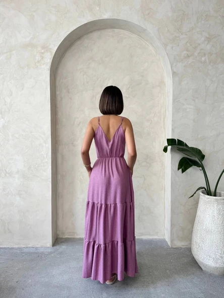 BİÇOMİ Fırfırlı katlı elbise s255049 - Resim 3