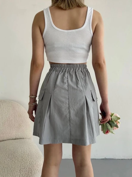 BİÇOMİ Cepli paraşüt etek s241021 - Resim 2