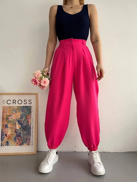 BİÇOMİ Şalvar pantolon fuşya s23202 ürün görseli