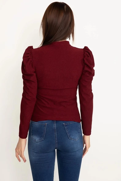 BİÇOMİ Prenses kol bluz siyah w3125 - Resim 5