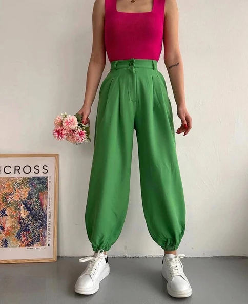 BİÇOMİ Şalvar pantolon yeşil s23202 ürün görseli