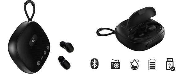 T&G Ses Bombası Kulaklıklı Hoparlör Bluetooth Aux-Usb-Sd-Fm Destekli Kablosuz Taşınabilir Wireless 5w - 3