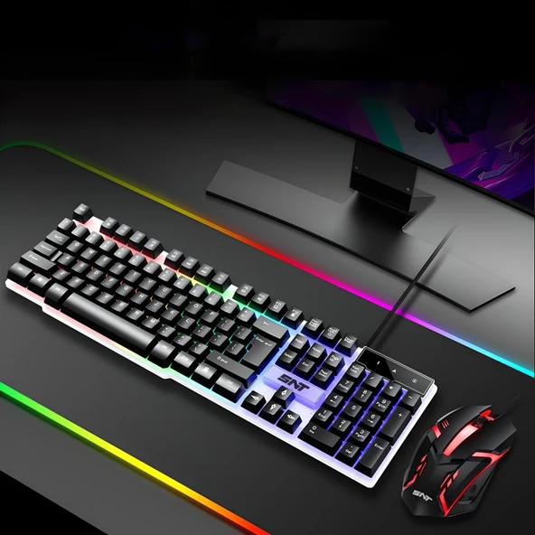 SNT TF-230 RGB Gaming Klavye Mouse Seti | Oyuncular için Işıklı Klavye & Mouse Set - Resim 3