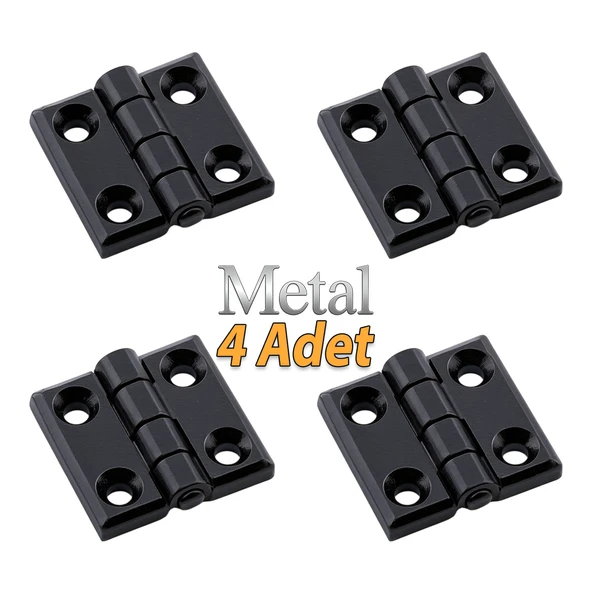 Siyah Metal 4 ADET SET Yaprak Menteşe 30x30mm Dayanıklı Mobilya Kapı Dolap Çekmece Kapak Aksesuar - Resim 3