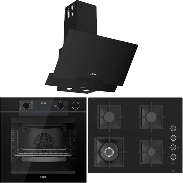 Ferre FryArt Artline Steam QEP64CS - SC405-WFA - D063-SA 9 Prog. Dijital Turbo Ank. Set - Siyah