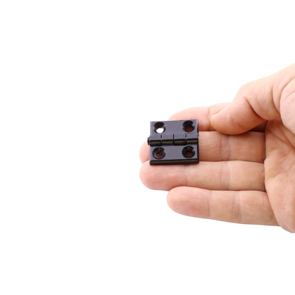 Siyah Metal 4 ADET SET Yaprak Menteşe 30x30mm Dayanıklı Mobilya Kapı Dolap Çekmece Kapak Aksesuar - Resim 5