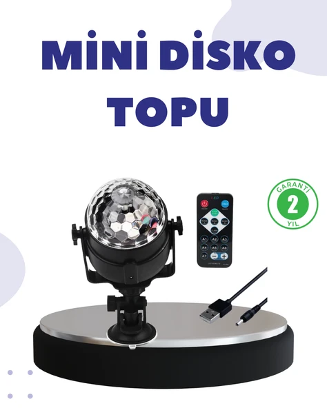 Ses Duyarlı Mini Disko Küre Lamba - Resim 2