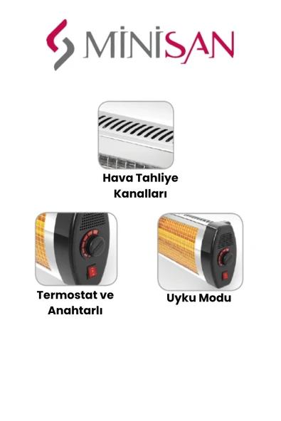 Minisan Mf-2600 Ayaklı İnfrared Isıtıcı Soba - Resim 3