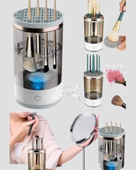 USB Şarjlı Kompakt Makyaj Fırçası Temizleme Makinesi