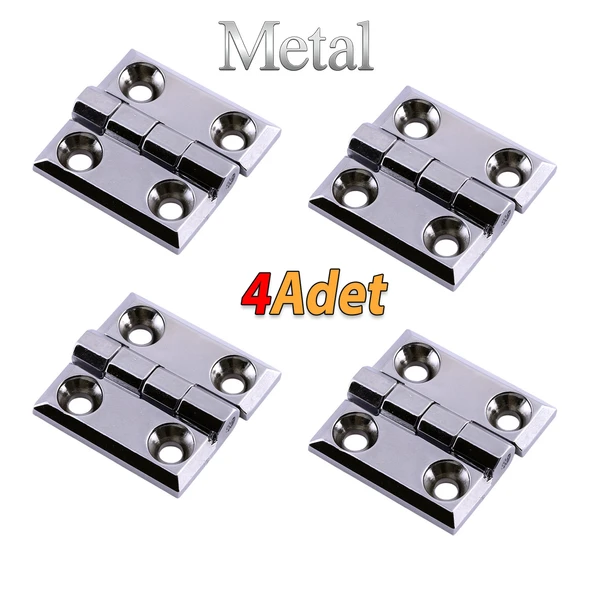 Metal Gümüş Yaprak Menteşe 4 ADET 60x60mm Kapi Pencere Dolap Mobilya Kapak Menteşe Bağlantı Aksesuar - Resim 3