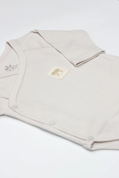 Nessiworld  Bistyle Organic Modal Flying Balloons Kruvaze Uzun Kol Body BS17121 Bej - Resim 4