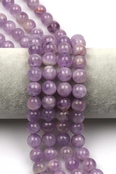 Lavander Ametist (AA Kalite) Doğal Taş Dizi 10 mm Küre Kesim ürün görseli 1