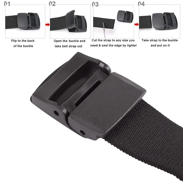 Outdoor Stretch Kemer 4 Cm 135 Cm Siyah - Resim 4