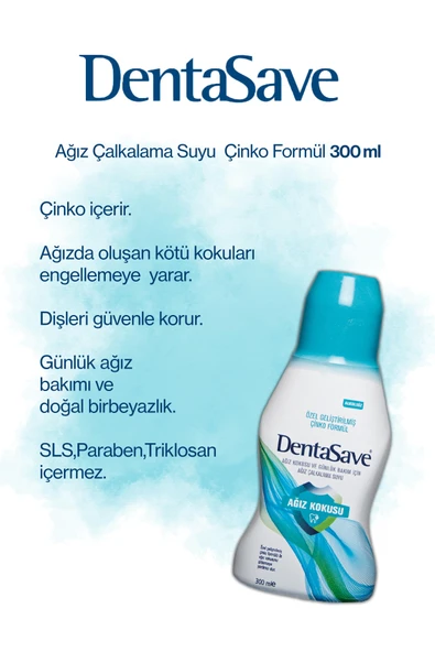 5 AL 4 Öde DentaSave Ağız Çalkalama Suyu Ağız Kokusu Çinko Formül 300 ml ve Rosie - Resim 2