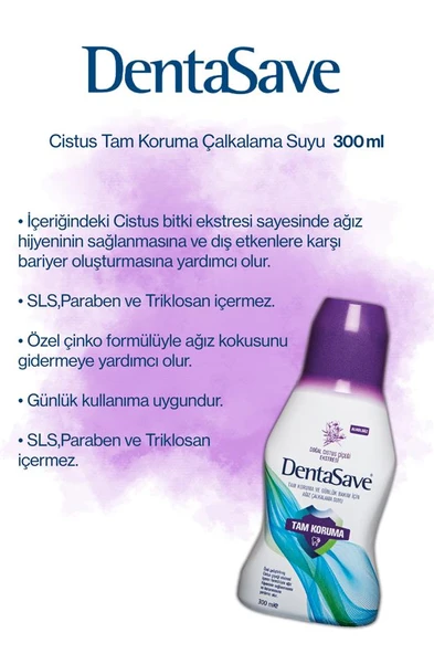 5 AL 4 Öde Dentasave Cistus Tam Koruma Çalkalama Suyu 300 ml ve Rosie - Resim 2