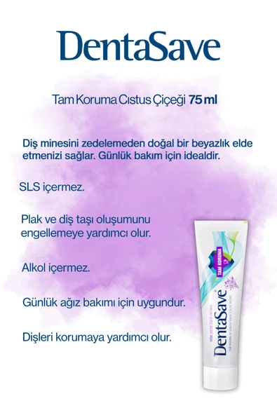 DentaSave Diş Macunu Tam Koruma Cıstus Çiçeği 75 ml 5 AL 4 ÖDE ve Rosie - Resim 2