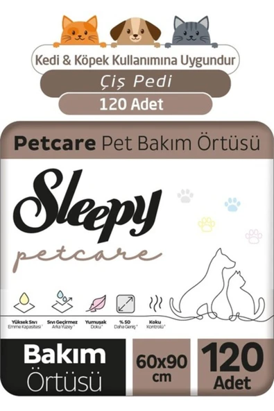 Sleepy Petcare Pet Bakım Örtüsü 60X90 cm 4X30 (120 Adet) ürün görseli