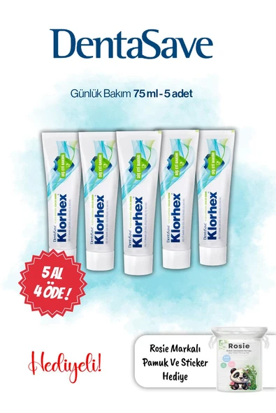 Dentasave 5 AL 4 ÖDE Klorhex Diş Macunu Günlük Bakım 75 ml ve Rosie ürün görseli