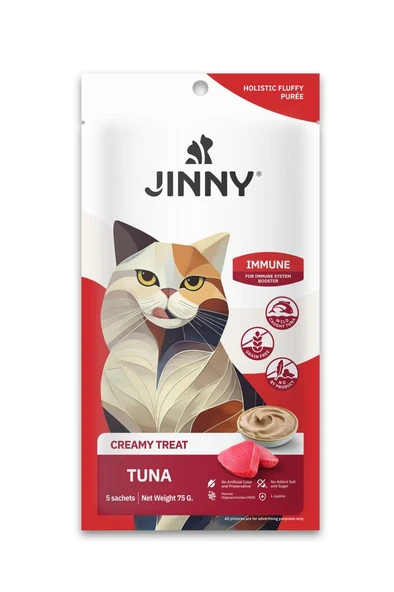 Jinny Creamy Treat İmmune Tuna Etli Kedi Ödülü 5X15GR