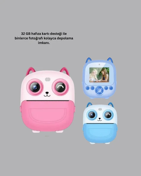 Termal Baskı Özellikli Çocuk Kamerası 1080P Video Destekli - 2