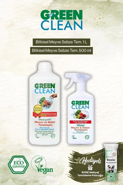 Green Clean Meyve Sebze Temizleyici 500 ml ve 1000ml, Rosie Hediye ürün görseli