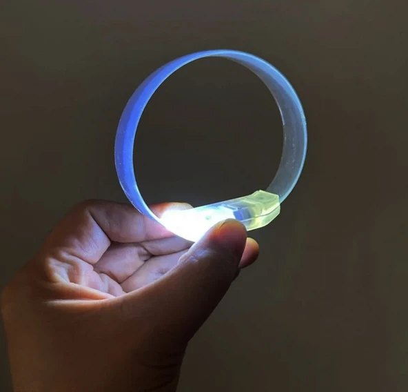 Nessiworld 3 Modlu Pilli LED Işıklı Esnek Parti Bilekliği Beyaz - Resim 2