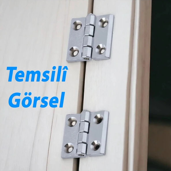 Metal 30x30 mm 4 ADET Yaprak Menteşe Gümüş Krom  Kapi Pencere Dolap Mobilya Kapak Menteşe Bağlantı - Resim 3