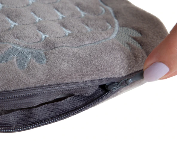 Babyjem Kiraz Çekirdekli Baykuş Kadife Rahatlatıcı Gaz Kemeri & Gaz Yastığı - Gri - 5