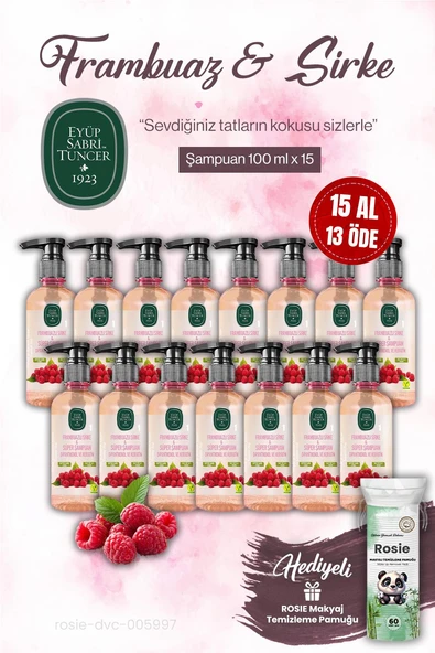 15 AL 13 ÖDE Sirke Şampuan Frambuazlı 100 ml, ROSIE makyaj pamuğu ürün görseli